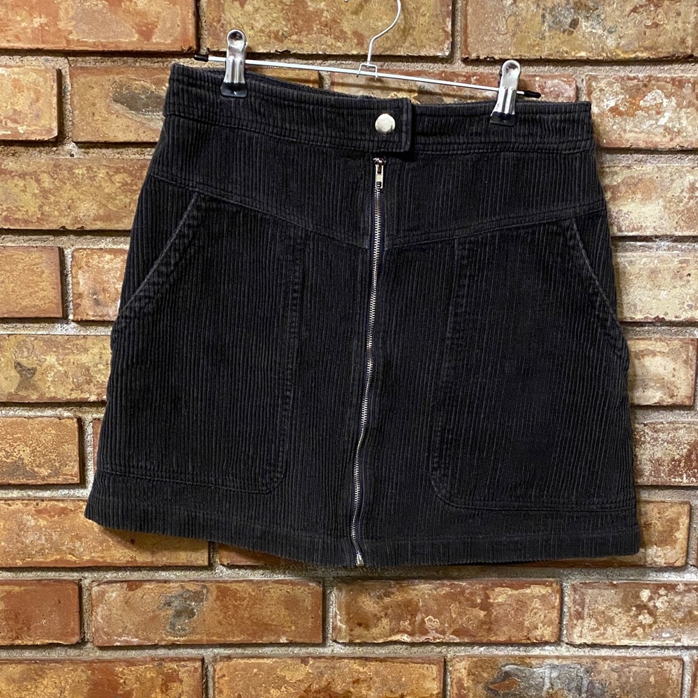Altar'd State Black Corduroy Mini Skirt